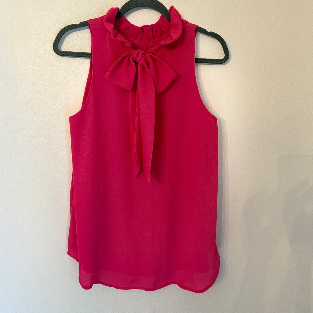 **Versatile Pink Tie Bow Top**